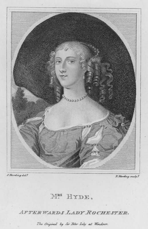 Bayan Hyde, sonradan Lady Rochester (gravür) by S. (after) Harding