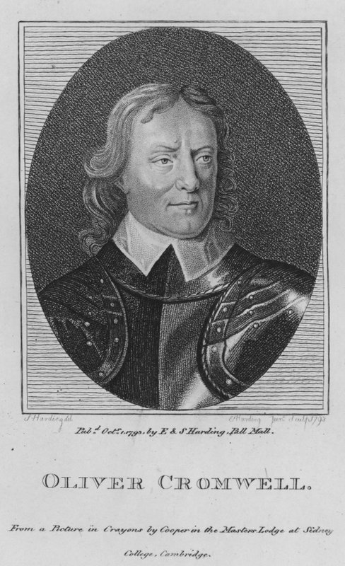 Oliver Cromwell (gravür) by S. (after) Harding