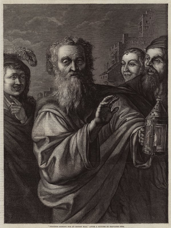 Dürüst Bir Adam Arayan Diogenes by Salvator Rosa