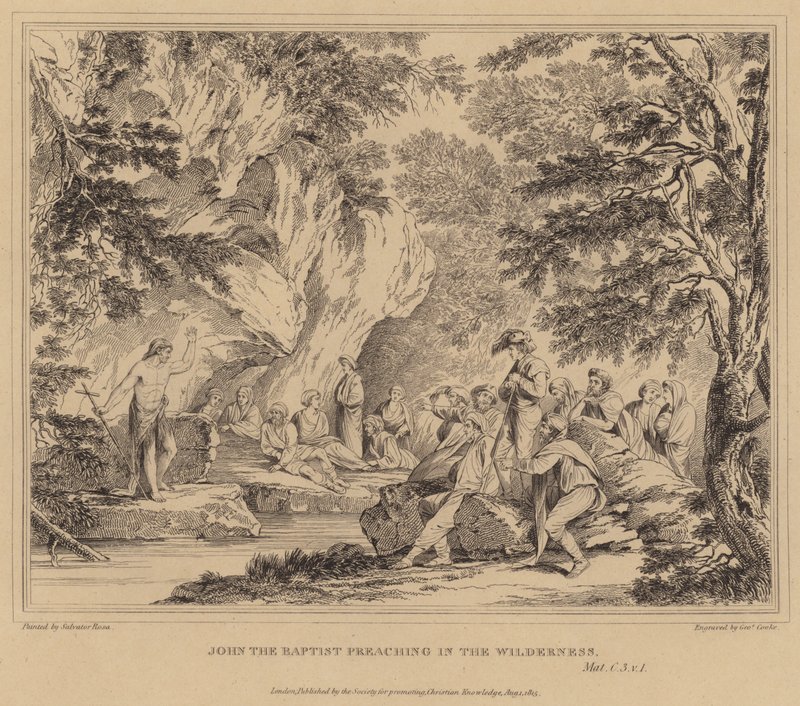 Vaftizci Yahya Vahşi Doğada vaaz veriyor, Matthew by Salvator Rosa