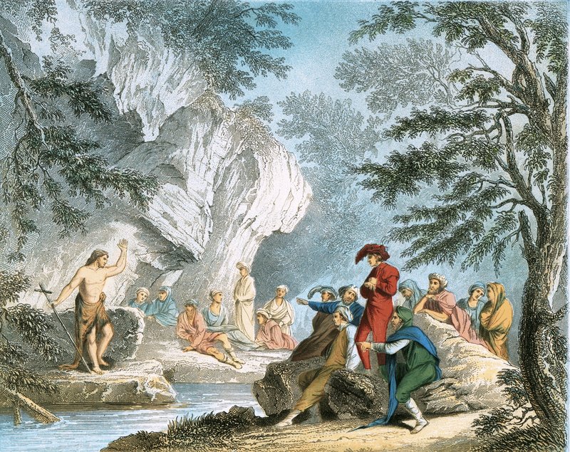 Vaftizci Yahya vahşi doğada vaaz ediyor by Salvator Rosa