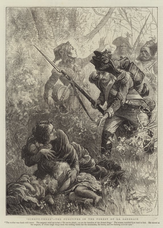 Doksan Üç, La Saudraie Ormanındaki Kaçaklar by Samuel Luke Fildes