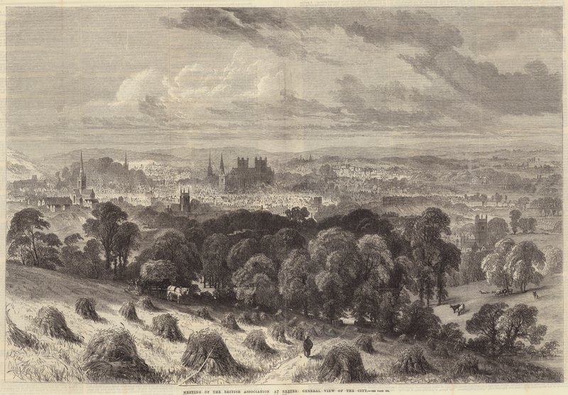 İngiliz Derneği'nin Exeter'deki Toplantısı, Şehrin Genel Görünümü by Samuel Read
