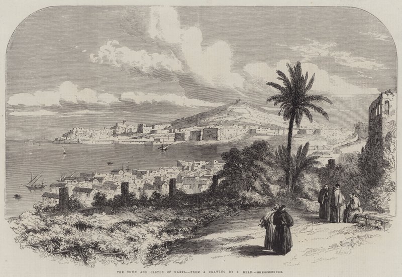 Gaeta Kasabası ve Kalesi by Samuel Read