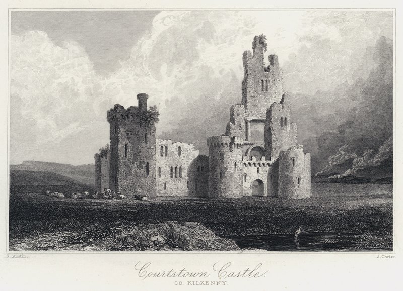 Courtstown Kalesi, Co Kilkenny (gravür) by Samuel (after) Austin