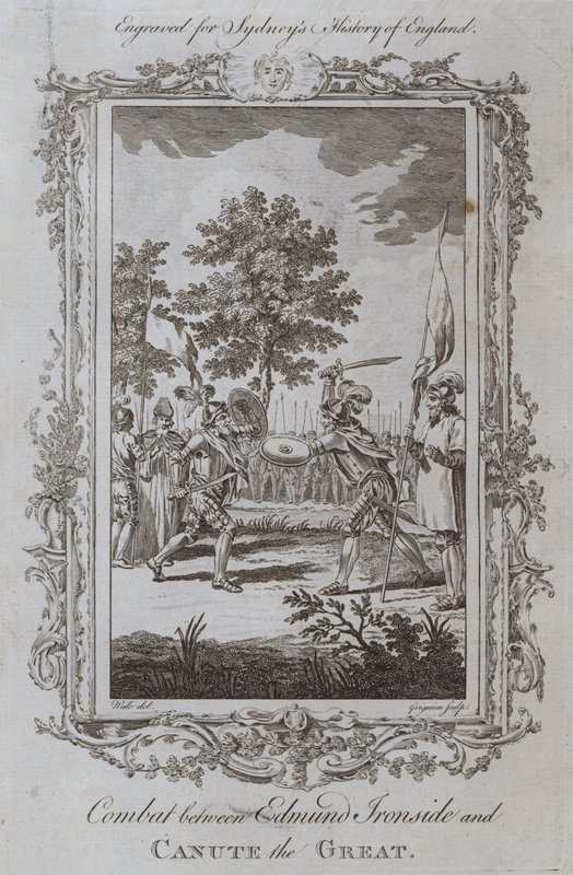 Edmund Ironside ve Canute the Great arasındaki mücadele (gravür) by Samuel (after) Wale
