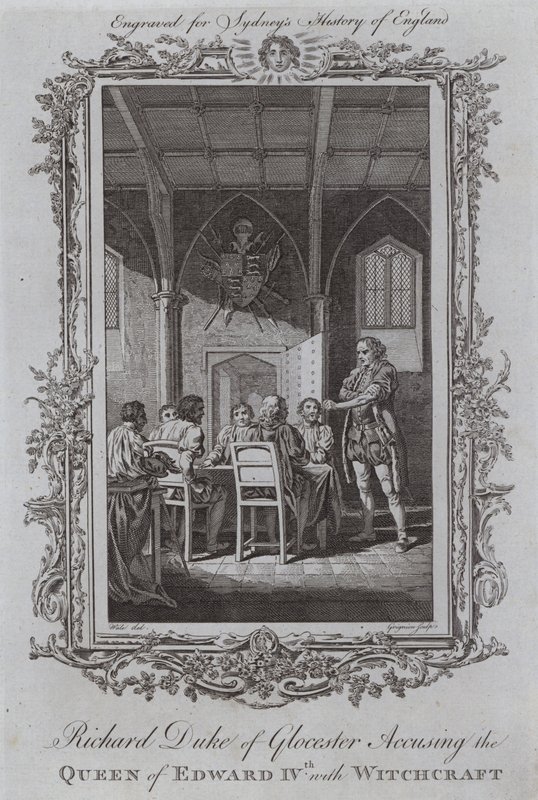 Gloucester Richard Dükü IV. Edward Kraliçesini Büyücülükle Suçluyor (gravür) by Samuel (after) Wale