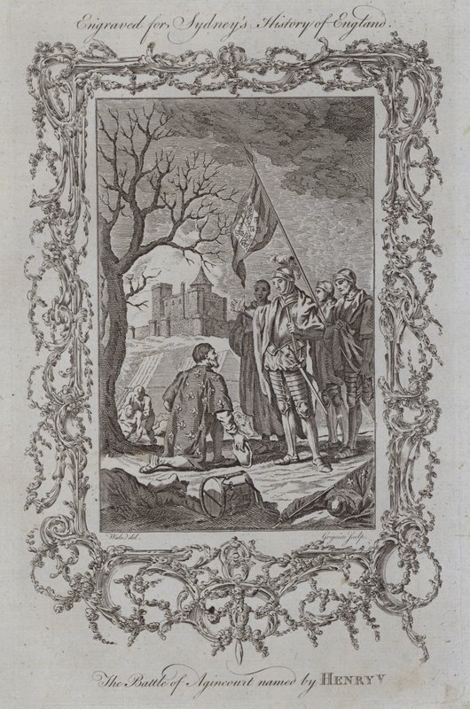 Henry V tarafından adlandırılan Agincourt Savaşı (gravür) by Samuel (after) Wale
