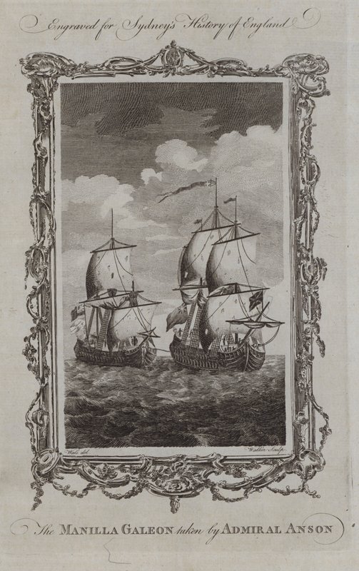 Amiral Anson tarafından alınan Manilla Galeon (gravür) by Samuel (after) Wale