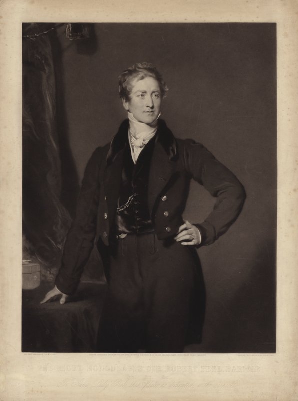 Sir Robert Peel, İngiliz Muhafazakar politikacı ve Başbakan (gravür) by Samuel Cousins