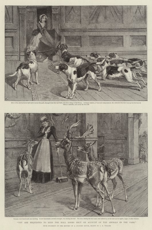 Parktaki Hayvanlardan Dolayı Salon Kapılarını kapalı tutmanız rica olunur. by Samuel Edmund (after) Waller