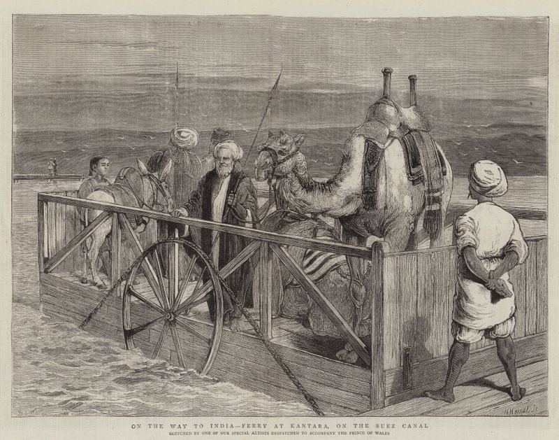 Hindistan Yolunda, Kantara'da Feribot, Süveyş Kanalı'nda by Samuel Edmund Waller