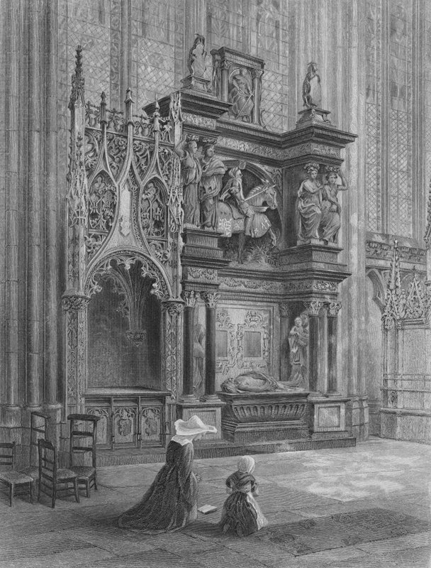 Louis de Breze'nin mezarı, Rouen Katedrali (gravür) by Samuel John Hodson