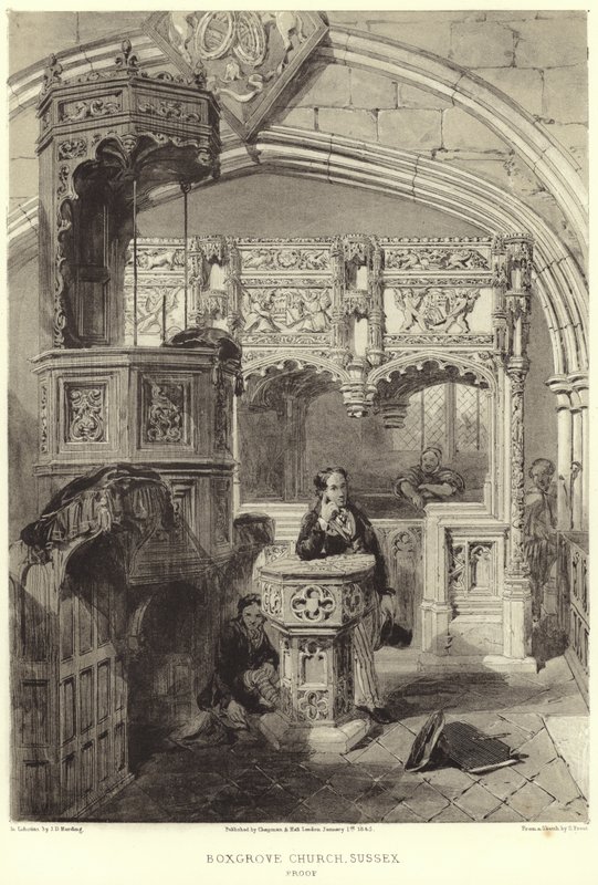 St Mary ve St Blaise kilisesinin içi by Samuel Prout