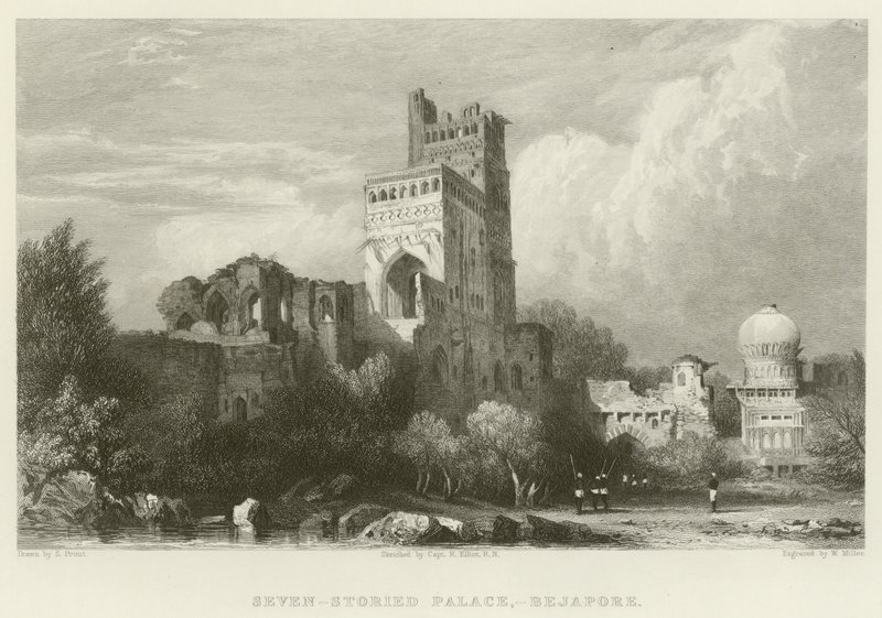 Seven-storied palace in Bejapore  by Samuel Prout