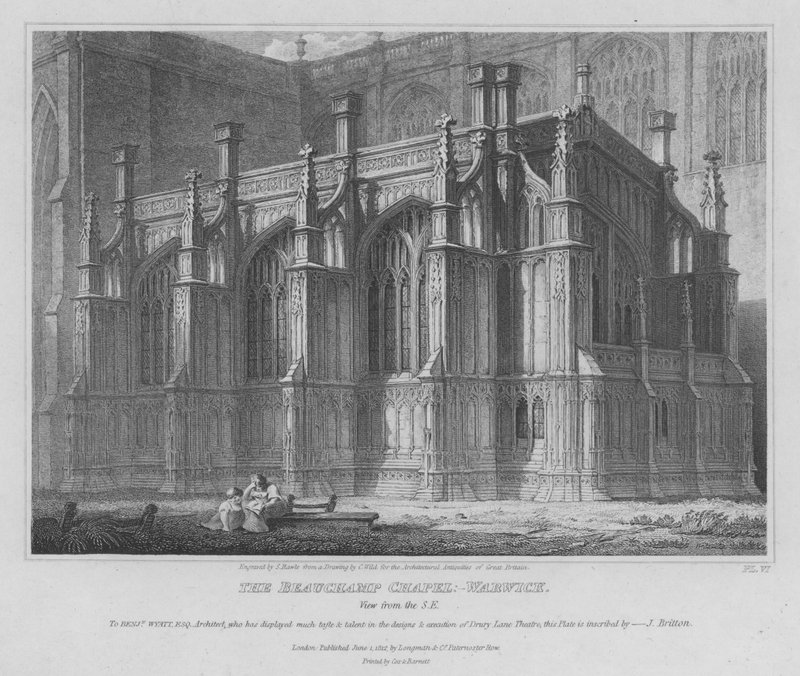 Beauchamp Şapeli, St Mary Kilisesi, Warwick (gravür) by Samuel Rawle