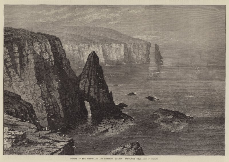 Sutherland ve Caithness Demiryolunun Açılışı, Duncansby Head, John o' Groats by Samuel Read