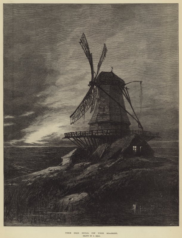 Marsh'taki Eski Değirmen by Samuel Read