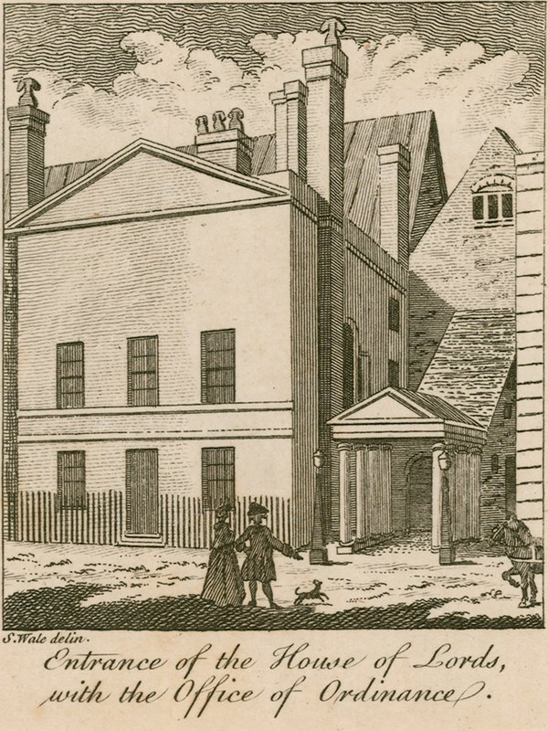 Lordlar Kamarası Girişi, Westminster Nizam Ofisi ile birlikte by Samuel Wale