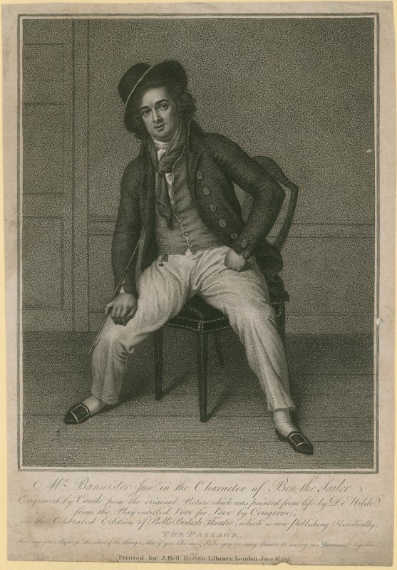 Mr Bannister junior in the character of Ben the Sailor  by Samuel de Wilde