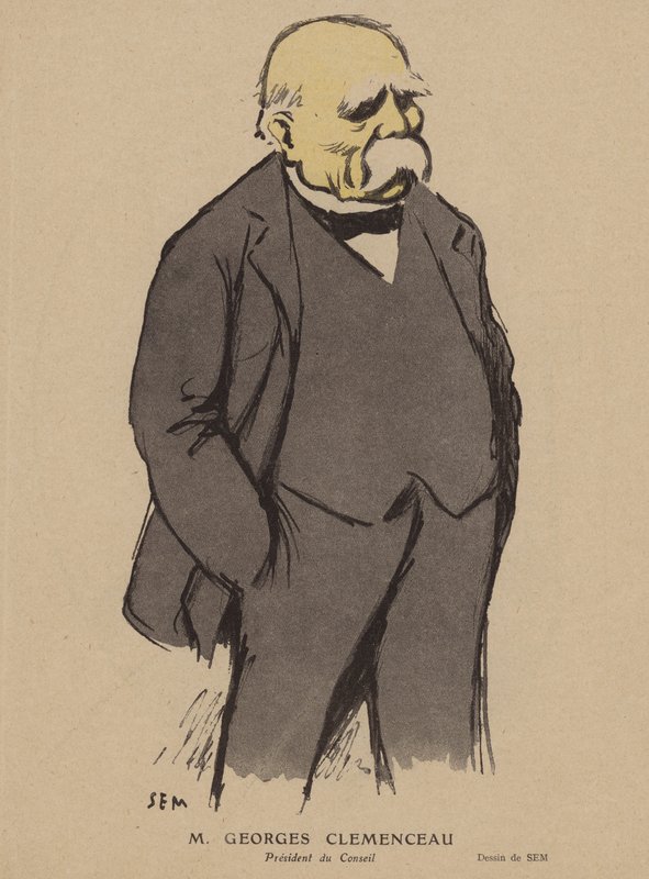 Georges Clemenceau, Fransız politikacı (renkli taş) by Sem