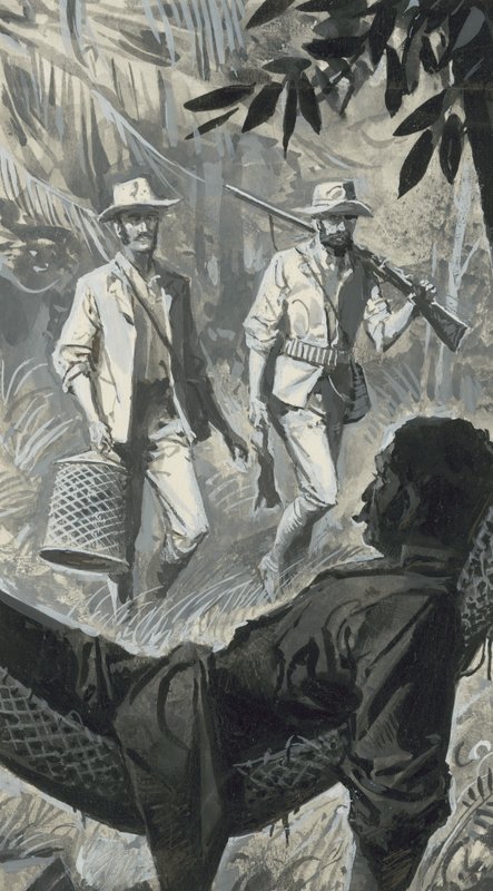 Henry Walter Bates ve Alfred Russel Wallace (kağıt üzerine guaj) by Severino Baraldi