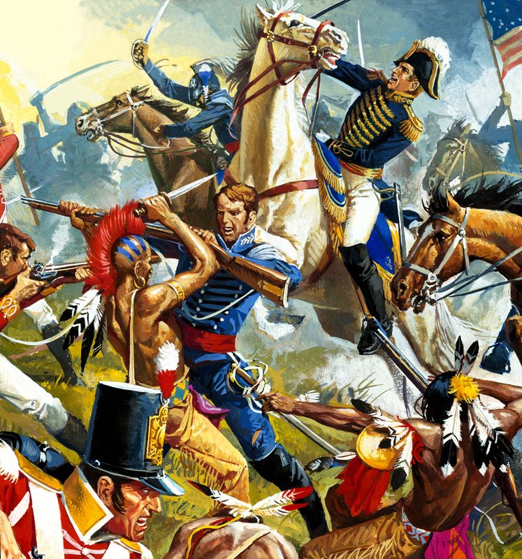 Amerikan Yerlileri Amerikan Askerlerine Karşı (kağıt üzerine guaj) by Severino Baraldi