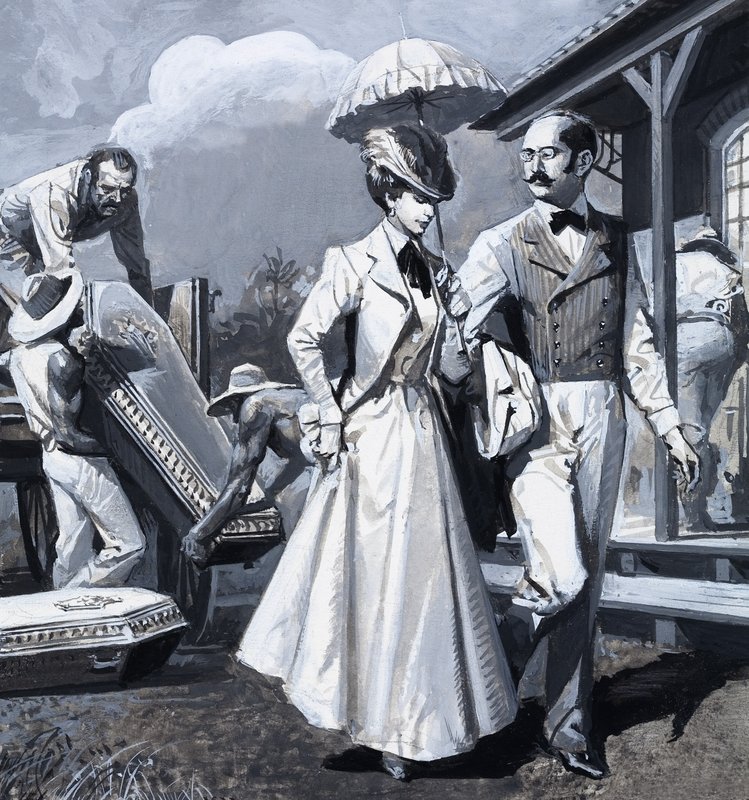 Panama Kanalı (kağıt üzerine guaj) by Severino Baraldi