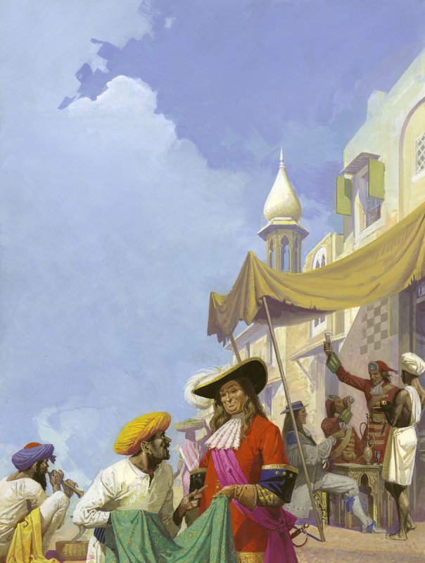İngiliz Doğu Hindistan Şirketi (kağıt üzerine guaj) by Severino Baraldi