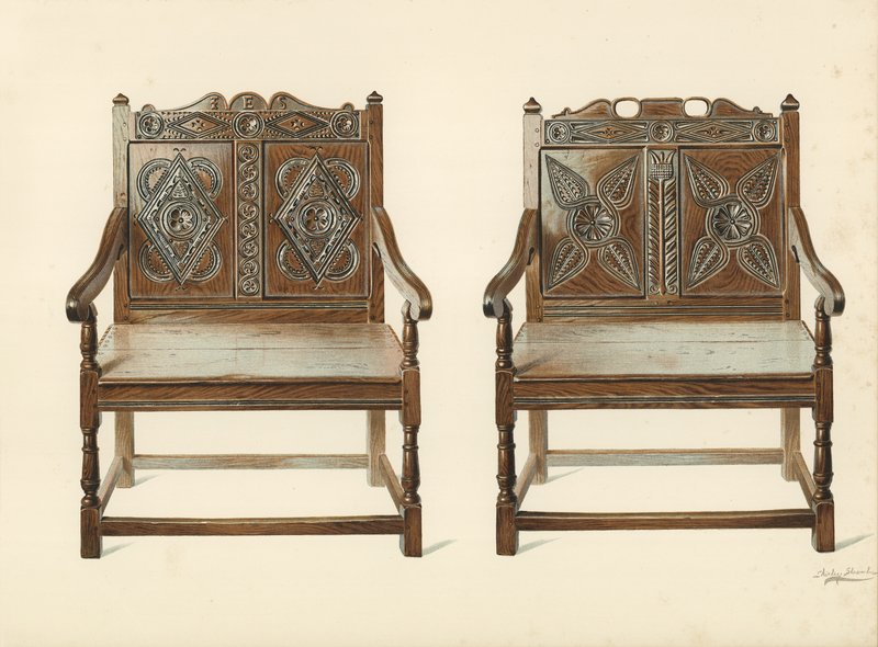 Oak Çift Kişilik Sandalyeler (Gal), H Clarence Whaite