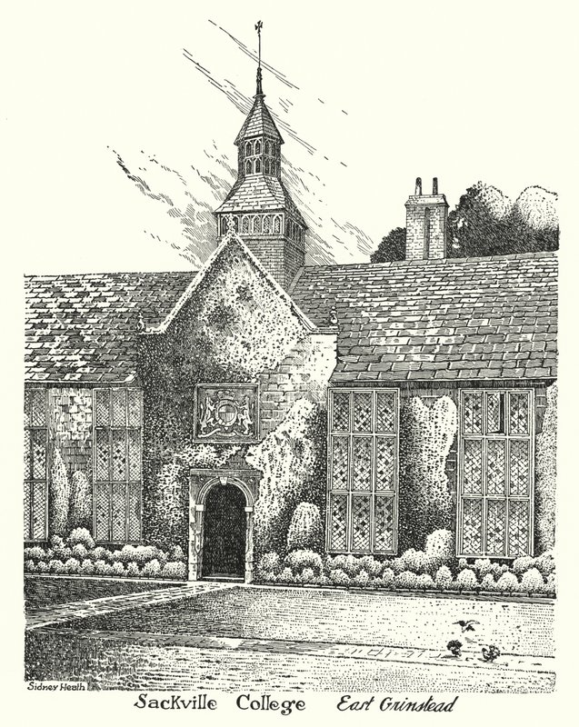 Sackville Koleji, Doğu Grinstead (gravür) by Sidney Heath