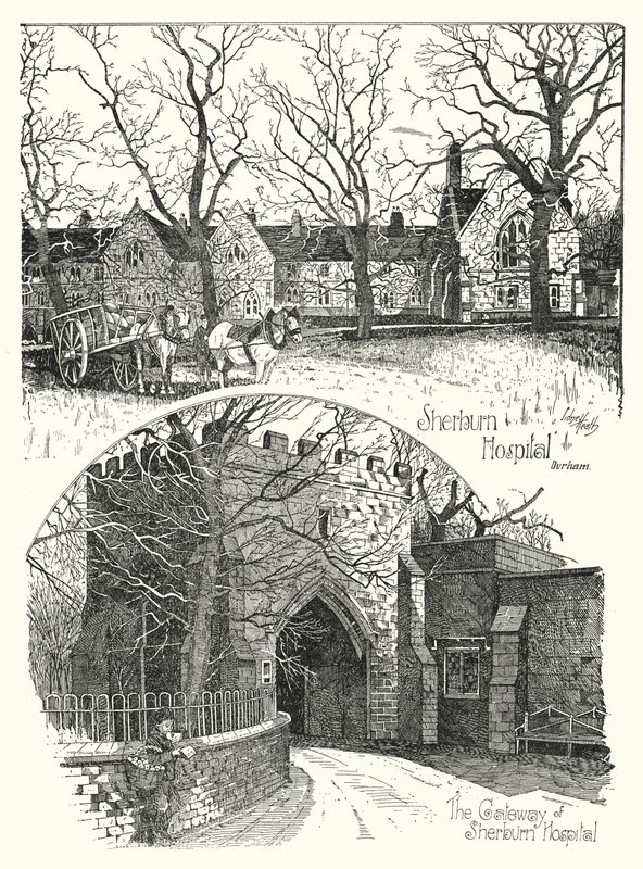 Sherburn Hastanesi, Durham (gravür) by Sidney Heath