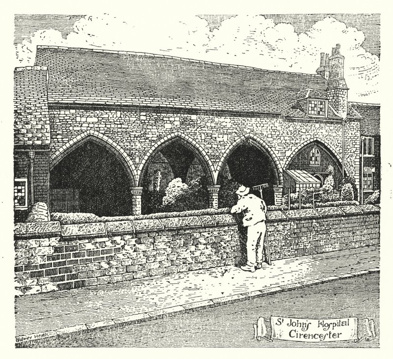 St John Hastanesi, Cirencester (gravür) by Sidney Heath