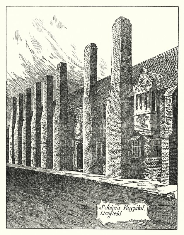 St John Hastanesi, Lichfield (gravür) by Sidney Heath