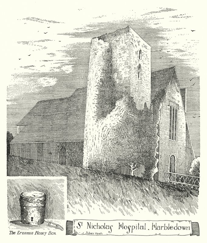 St Nicholas Hastanesi, Harbledown (gravür) by Sidney Heath
