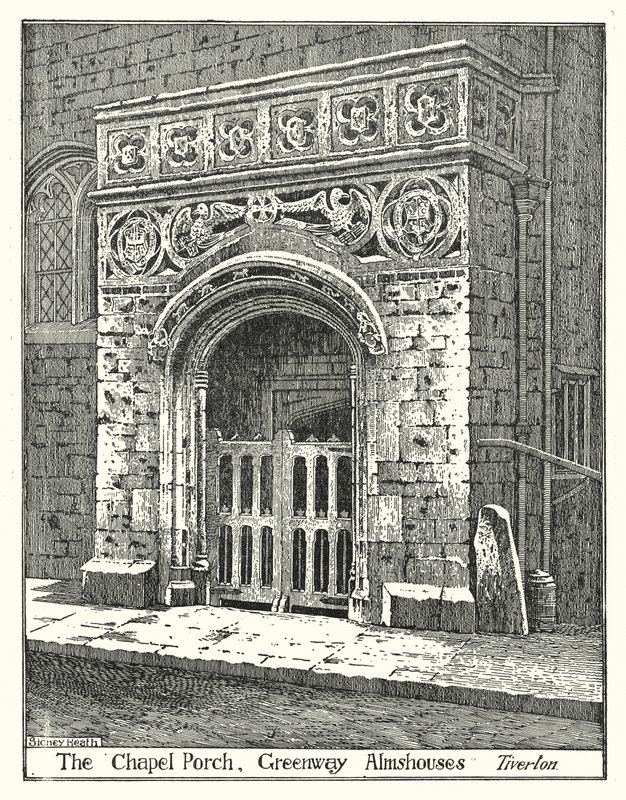 Şapel Sundurması, Greenway Almshouses, Tiverton (gravür) by Sidney Heath