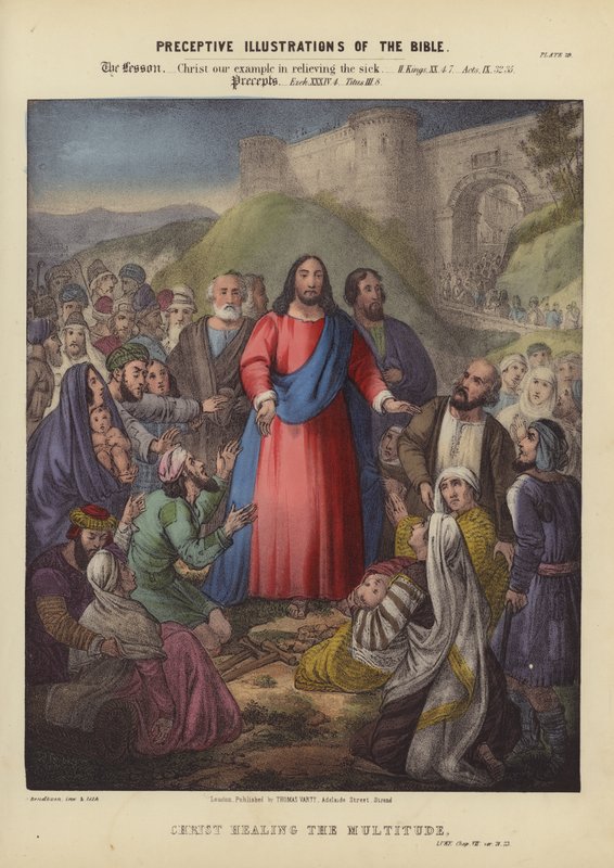 İsa Kalabalığı iyileştiriyor (renkli gravür) by Siegfried Detler Bendixen