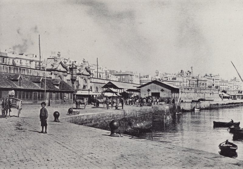 Cadiz: İskele (s/b fotoğraf) by Spanish Photographer