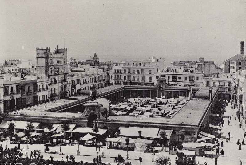 Cadiz: Plaza de Abastos (s/b fotoğraf) by Spanish Photographer