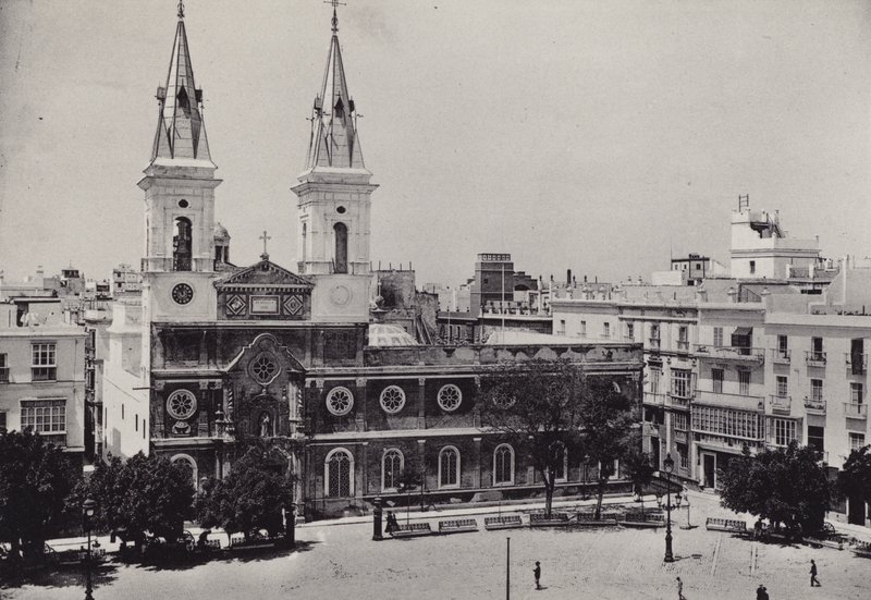 Cadiz: Anayasa Meydanı (s/b fotoğraf) by Spanish Photographer