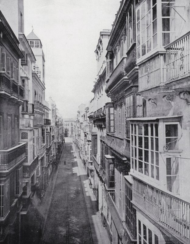Calle Ancha, Cadiz (b/w fotoğraf) by Spanish Photographer