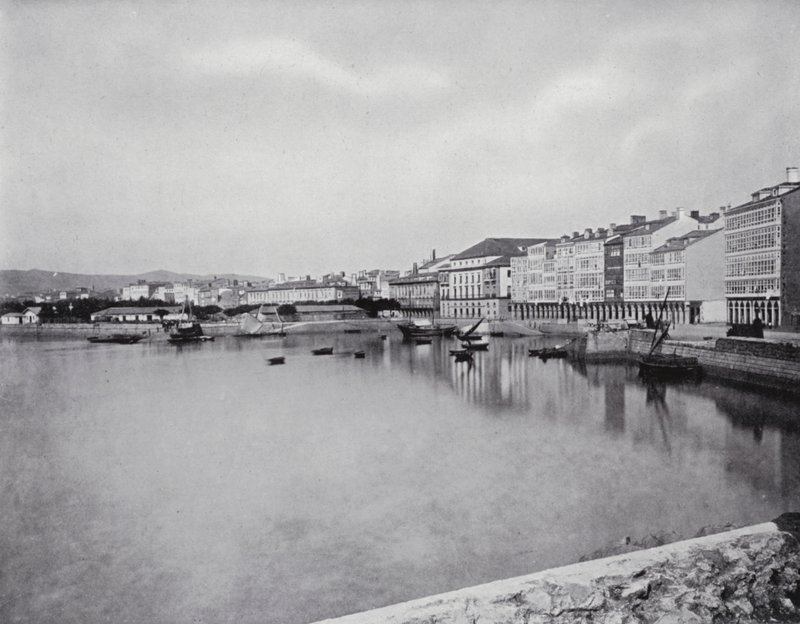 Coruna, Genel görünüm (b/w fotoğraf) by Spanish Photographer