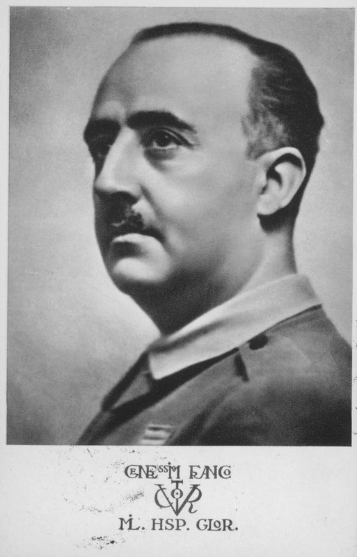 Francisco Franco, İspanyol general ve diktatör (b/w fotoğraf) by Spanish Photographer