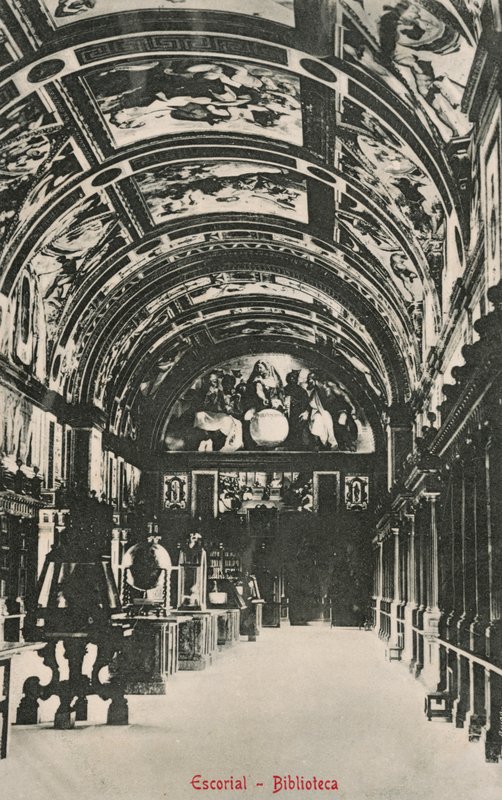 El Escorial Kütüphanesi, İspanya (b/w fotoğraf) by Spanish Photographer