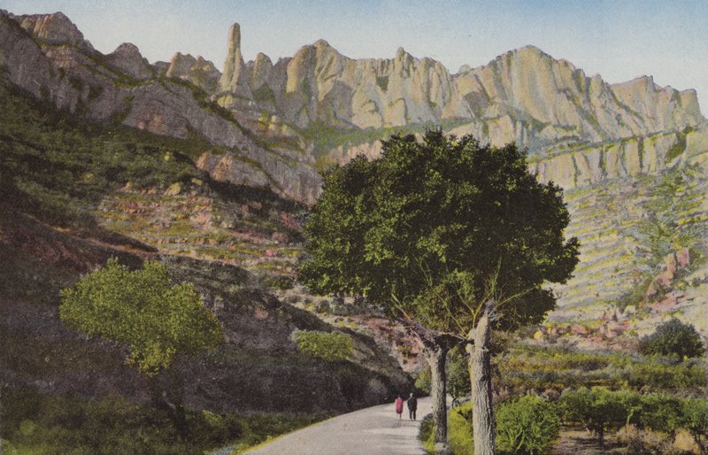 Montserrat: La muntanya des de la carretera de Monistrol; Monistrol yolundan La Montana (renkli fotoğraf) by Spanish Photographer