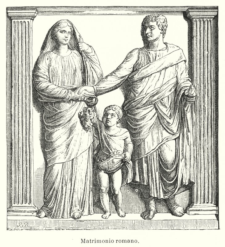 Antik Roma evliliği (lito) by Spanish School