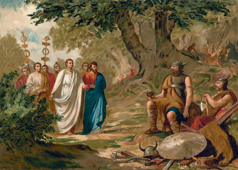 Atila ve Roma elçileri by Spanish School