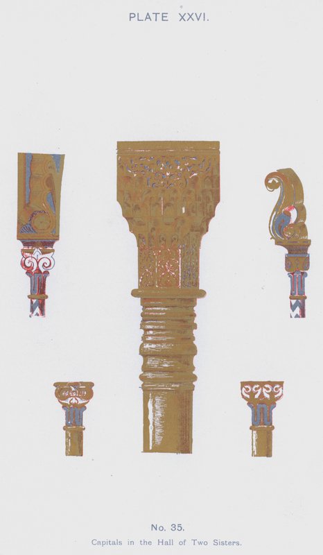 İki Kızkardeş Salonundaki Başlıklar (renkli taş) by Spanish School