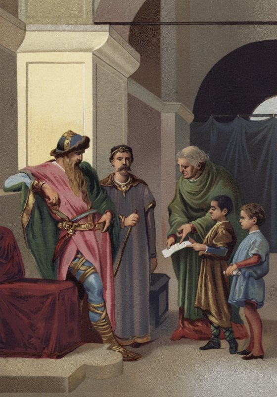 Charlemagne bir okulu ziyaret ediyor by Spanish School