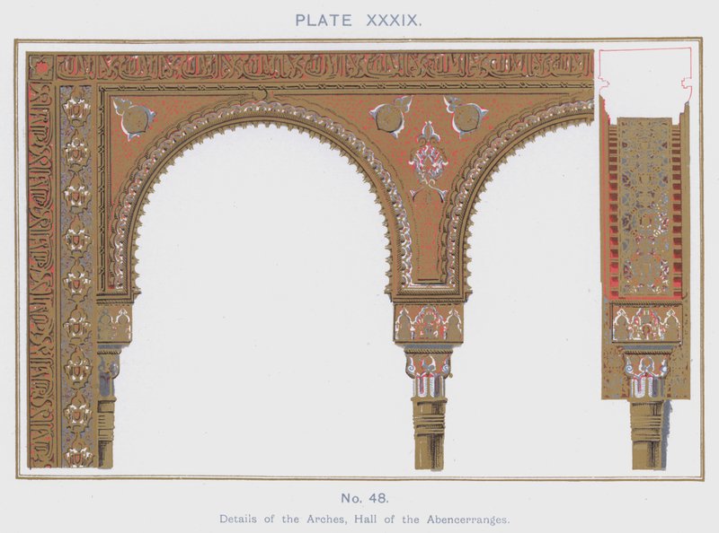 Kemerlerin Detayları, Abencerranges Salonu (renkli taş) by Spanish School